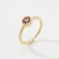 European And American Jewelry Simple Fashion Ring Geometric Round Zircon Copper Rings sku image 4