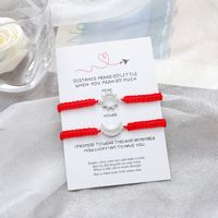 New Stainless Steel Sun And Moon Braided Red Rope Couple Bracelet Card Bracelet main image 5