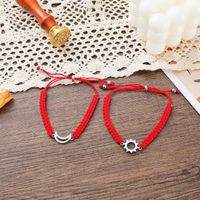 New Stainless Steel Sun And Moon Braided Red Rope Couple Bracelet Card Bracelet main image 4