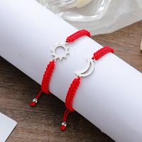 New Stainless Steel Sun And Moon Braided Red Rope Couple Bracelet Card Bracelet main image 3