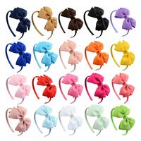 European And American Polyester Ribbed Children's Bow Headband Wholesale main image 1