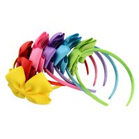 European And American Polyester Ribbed Children's Bow Headband Wholesale main image 5