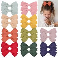 Europe And The United States Children's Bow Hairpin Solid Color Cotton Knotted Hair Accessories main image 3