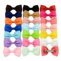 European And American Solid Color Children's Bow Cute Hairpin main image 3