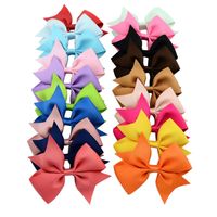 Fashion Solid Color Ribbed Ribbon V-shaped Bowknot Clip Children's Hair Accessories main image 1