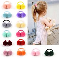 European And American Children's Hair Ball Rope Rubber Band Headdress main image 2