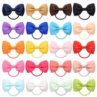 European And American Hair Accessories Children's Solid Color Bow Cute Hair Tie main image 1