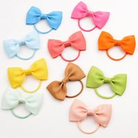 European And American Hair Accessories Children's Solid Color Bow Cute Hair Tie main image 3