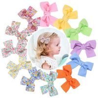 Fashion New Bow Hairpin Floral Fabric Cute Baby Solid Color Hair Accessories main image 2