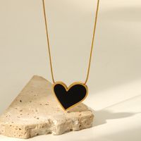 Einfacher Stil Herz Rostfreier Stahl Überzug Halskette main image 1
