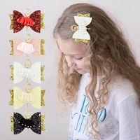 Fashion Hairpin Glitter Fabric Children's Hair Accessories Green Rhinestone Hairpin main image 1