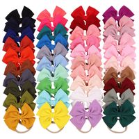 Cute Solid Color Cloth Bowknot Hair Tie 1 Piece main image 1