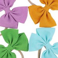 Cute Solid Color Cloth Bowknot Hair Tie 1 Piece main image 3