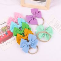 Cute Solid Color Cloth Bowknot Hair Tie 1 Piece main image 2