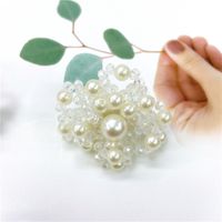 Retro Beaded Crystal Pearl Flower Earrings main image 3