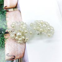 Retro Beaded Crystal Pearl Flower Earrings main image 4