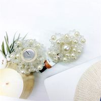 Retro Beaded Crystal Pearl Flower Earrings main image 5
