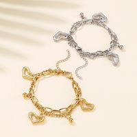 Fashion Heart Titanium Steel 18K Gold Plated Bracelets In Bulk main image 4