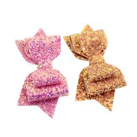 Fashion Bright Flashing Gradient Sequins Children's Bow Hairpin main image 5