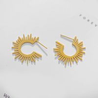 Simple Stainless Steel Earrings Fashion Sunflower Earrings main image 1