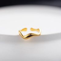 Simple Minimalist Irregular Fluid Line Titanium Steel Ring main image 2