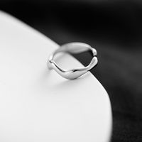 Simple Minimalist Irregular Fluid Line Titanium Steel Ring main image 5