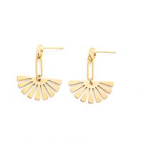 Simple Geometric Creative Stainless Steel Fan-shaped Earrings main image 1