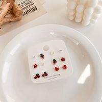Cute Strawberry Cherry Small Earrings Sweet Niche Design Earrings main image 5