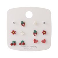 Cute Strawberry Cherry Small Earrings Sweet Niche Design Earrings main image 6