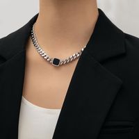 Großhandel Einfacher Stil Geometrisch Titan Stahl Einbrennlack Halskette main image 3