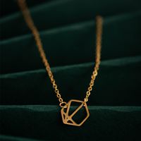 Multilateral Diamond Bracelet Simple Plating 14k Geometric Hollow Fashion Stainless Steel Jewelry main image 4