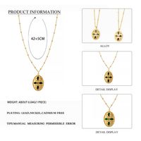 Fashion Oil Drop Necklace Stainless Steel Four-leaf Flower Clavicle Chain main image 5