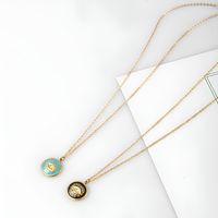 Fashion Blue Eye Pendant Clavicle Chain Female Long Stainless Steel Necklace main image 1