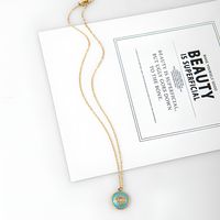 Fashion Blue Eye Pendant Clavicle Chain Female Long Stainless Steel Necklace main image 4