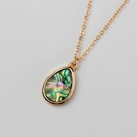Natural Color Abalone Shell Drop-shaped Pendant Personality Necklace main image 4