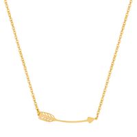 Arrow Feather Pendant Clavicle Chain Short Stainless Steel Necklace Wholesale main image 2
