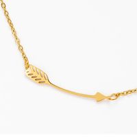 Arrow Feather Pendant Clavicle Chain Short Stainless Steel Necklace Wholesale main image 5