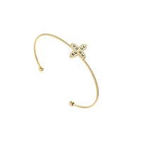 Fashion Simple Titamium Steel Cross Flower-shaped Inlaid Diamond Bracelet main image 6