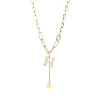 H Letter Sweater Chain Korean Autumn And Winter Titanium Steel Necklace main image 6