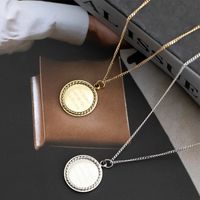 Letter Round Necklace European And American Simple Female Titanium Steel Necklace main image 3