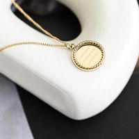 Letter Round Necklace European And American Simple Female Titanium Steel Necklace main image 4