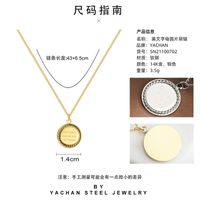 Letter Round Necklace European And American Simple Female Titanium Steel Necklace main image 5