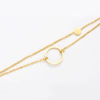 New Simple Ring Double Layered 14k Gold Stainless Steel Chain Bracelet Wholesale main image 3