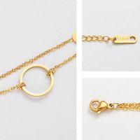 New Simple Ring Double Layered 14k Gold Stainless Steel Chain Bracelet Wholesale main image 4