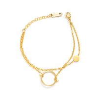 New Simple Ring Double Layered 14k Gold Stainless Steel Chain Bracelet Wholesale main image 6