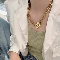B Letter Thick Personality Exaggerated Letter Big Fashion Necklace main image 1