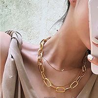 Clavicle Chain Punk Exaggerated Fashionable Trendy Brand Necklace main image 1