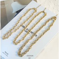 Thick Simple Fashion 14k Gold Plated Copper Necklace main image 3