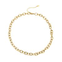Thick Simple Fashion 14k Gold Plated Copper Necklace main image 6