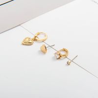 Love Single Side Diamond Gold Exquisite Peach Heart Earrings main image 5